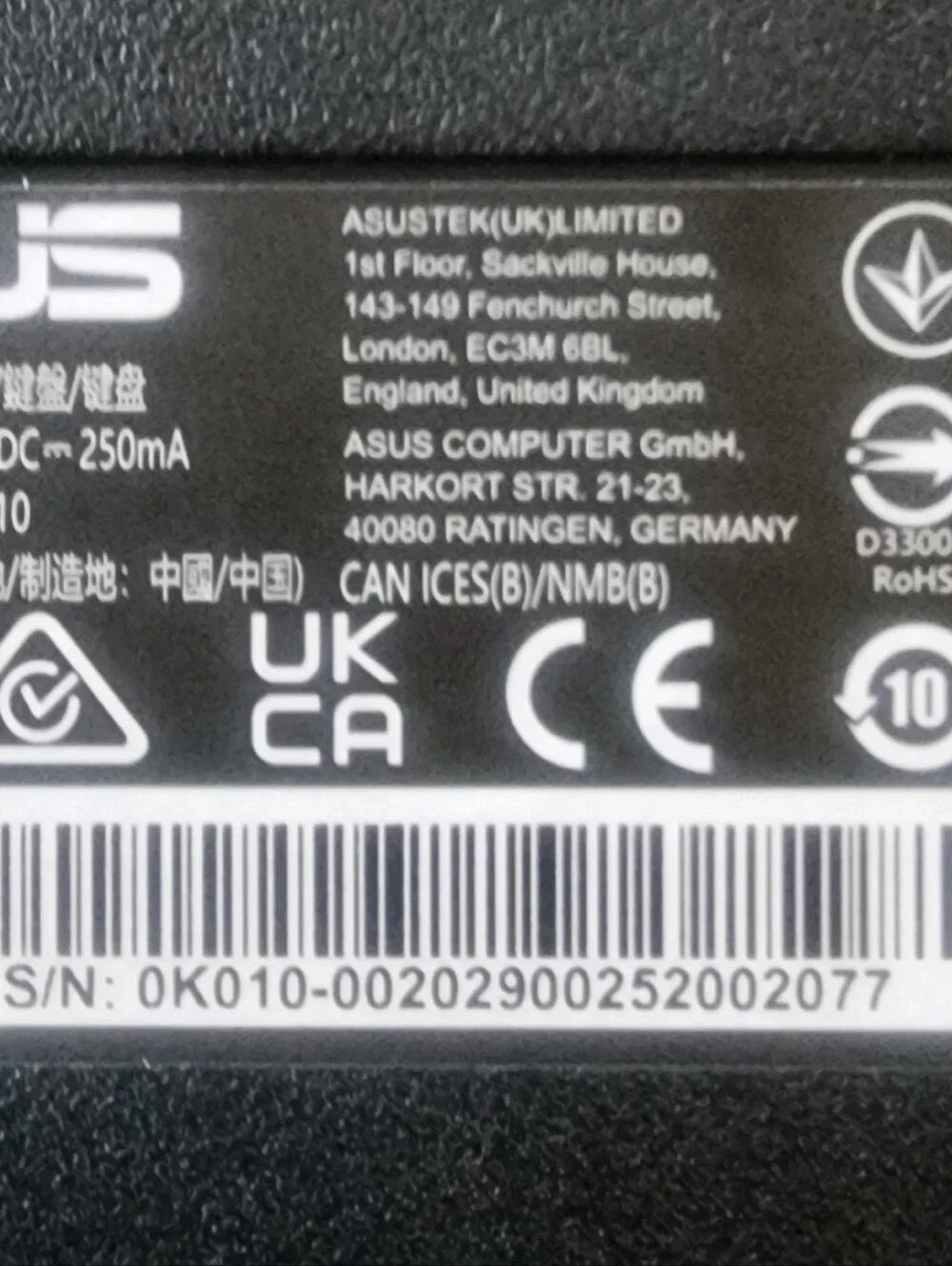 ASUS Wired Full-Size Black USB Gaming Keyboard Model K710